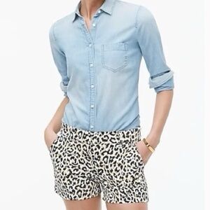 J Crew Stretch Shorts - Blue White Size 2
